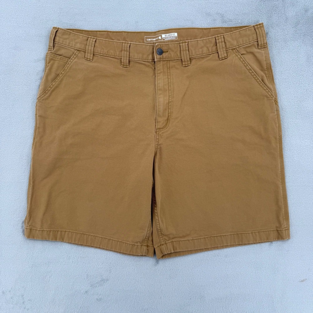 Carhartt Mens Rugged Flex Relaxed Fit Canvas Work Shorts Brown Size 44
